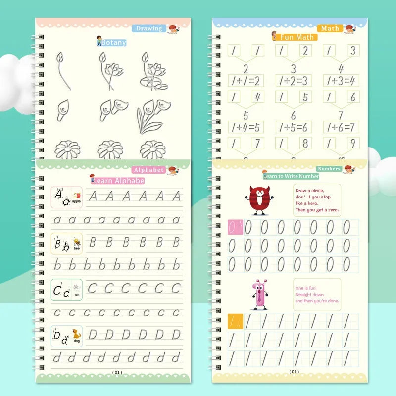 Magic Reusable Calligraphy Copybook Set For Kids